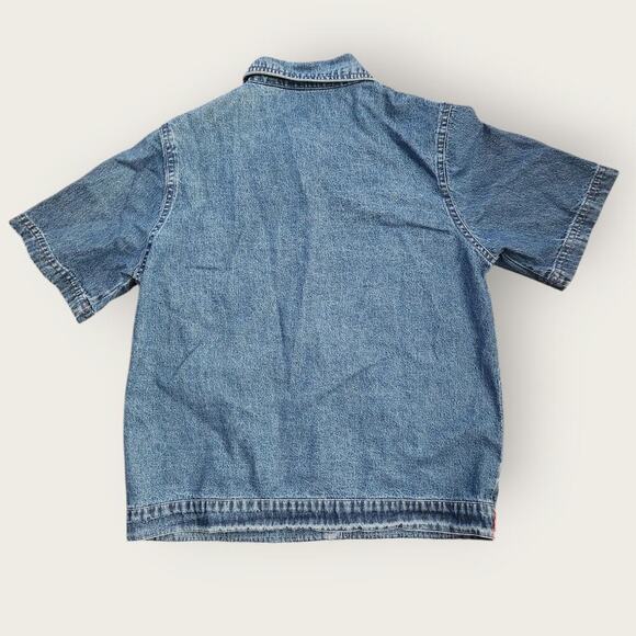 Agapo Collection Button Up Shirt Women's Sz M VTG embroidered Floral Denim - Picture 2 of 6